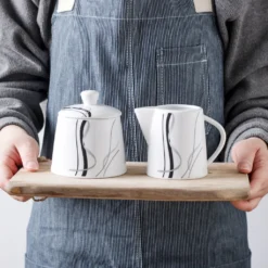 VEWEET, Serie 'Fiona', 100-teilig Porzellan Tafelservice Set, Kombiservice Mit Dessertteller, Speiseteller, Suppenteller, Müslischalen, Kaffeebecher, Kaffeetassen Set, Eierbecher, Milch- Und Zuckerset -LuxeTafel Verkäufe 001557e5b588181135196bf1acfe89e0