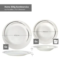 Mambo-Cat Kaffee-Tasse Porzellan-Becher Geschirr-Set Schüssel Bowl-Schale Tafel-Zubehör Suppen-Schälchen Speise-Teller Käse-Wurst Ess-Platte Frühstücks-Buffet Brunch Kuchen-Dessert Home Streifen-Grau Schwarz-Creme Kombi-Service Sechs-Personen -LuxeTafel Verkäufe 0340c9281ab81c10f11f126e8487123b