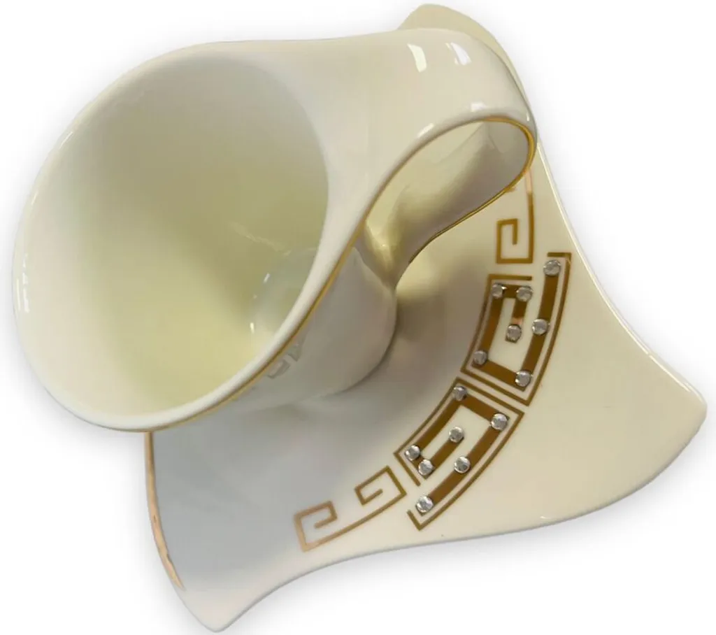 12-teiliges Medusa Mäander Kaffeeservice Mit Goldschliff Kaffeetassen Für 6 Personen 6 Tassen + 6 Untertassen Weiß-Gold Genießen Servieren Kaffee 3 12-teiliges Medusa Mäander Kaffeeservice Mit Goldschliff Kaffeetassen Für 6 Personen 6 Tassen + 6 Untertassen Weiß-Gold Genießen Servieren Kaffee – Bild 3