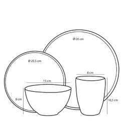 Mica Decorations Tabo Service Set Für 4 Personen - Keramik - Grau -LuxeTafel Verkäufe 0c41a2402304b15577295790298ac206