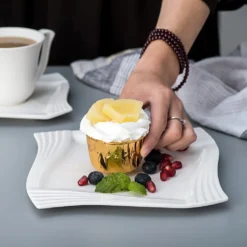 MALACASA, Serie Amparo, 36 Teilig Set Cremeweiß Porzellan Kaffeeservice Dessertteller Kaffeetasse Mit Untertasse -LuxeTafel Verkäufe 0e945275cdfde157edef1d5dd4015371