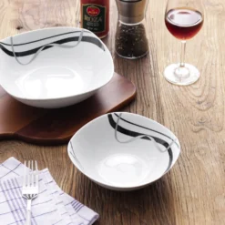 VEWEET, Serie 'Fiona', 100-teilig Porzellan Tafelservice Set, Kombiservice Mit Dessertteller, Speiseteller, Suppenteller, Müslischalen, Kaffeebecher, Kaffeetassen Set, Eierbecher, Milch- Und Zuckerset -LuxeTafel Verkäufe 1c0dfac59b79103447d13a44e2dc2f48