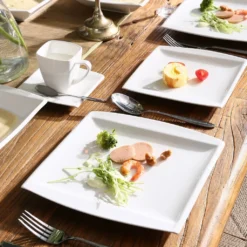 MALACASA, Serie Blance, 60 Tlg. Cremeweiß Porzellan Geschirrset Kombiservice Tafelservice Mit Je 12 Kaffeetassen, 12 Untertassen, 12 Dessertteller, 12 Suppenteller Und 12 Flachteller -LuxeTafel Verkäufe 1f093786941a34530537a92fbeb6d9c8