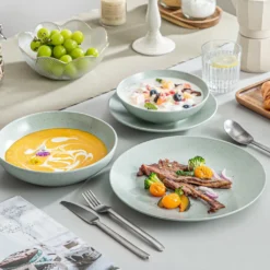 Tafelservice Steingut, Vancasso SABINE 32-teiliges Geschirrset, Modernes Kombiservice Für 8 Personen, Sesam Design -LuxeTafel Verkäufe 2087bb0c25058a6862884afb609aecc4