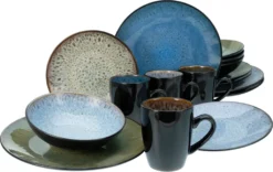 CreaTable 23629 Kombiservice Bali Für 4 Personen, Steinzeug, Mehrfarbig (1 Set, 16-teilig) -LuxeTafel Verkäufe 2302422aa2a0598b6439658c267eb7fb