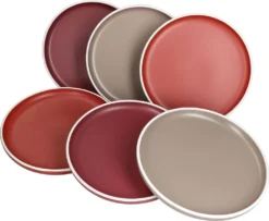 Van Well Liz 24tlg Kombi-Service 6 Pers. Steingut Sand Rot Terracotta Geschirrset -LuxeTafel Verkäufe 2f22d2e8cca1e791adb61dad58742aef