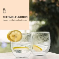 DUOS 6X 410ml Jumbo Doppelwandige Thermo-Gläser + 6X Edelstahl-LÖFFEL, Für Latte Macchiato, Cocktails, Vorspeisen By Feelino -LuxeTafel Verkäufe 303628776fa0261b28523eef47529f00