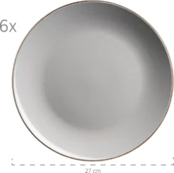 Mäser 931628 Kombiservice Metallic RIM Für 6 Personen, Steinzeug, Grau (1 Set, 24-teilig) -LuxeTafel Verkäufe 314e1c37f7c7cbe7be5e3b35bab2b273