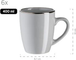 Mäser 931628 Kombiservice Metallic RIM Für 6 Personen, Steinzeug, Grau (1 Set, 24-teilig) -LuxeTafel Verkäufe 3fbd0bb3530cd46ddfb5de1105340779