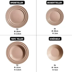 Kütahya Porselen 24 Teile Porzellan Geschirr Set Tuvana Pink PTN24Y2M0007 -LuxeTafel Verkäufe 42a0e7ef1bb69ad2f1eaccbd34a602ea