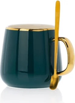 HowHomely Kaffeeservice Keramik 4 Personen - Teeservice 10-tlg. - Grün-Gold -LuxeTafel Verkäufe 463044aeda106ce27cd4b333171be4c2