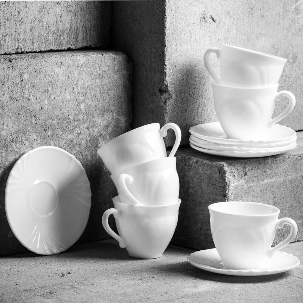 Kaffeeservice Tee-Set Kaffee-Set Tasse Untertasse CADIX 220ml LUMINARC 12-tlg. 1 Kaffeeservice Tee-Set Kaffee-Set Tasse Untertasse CADIX 220ml LUMINARC 12-tlg.