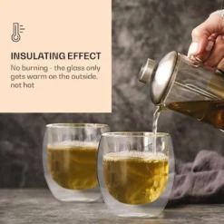 DUOS 6X 410ml Jumbo Doppelwandige Thermo-Gläser + 6X Edelstahl-LÖFFEL, Für Latte Macchiato, Cocktails, Vorspeisen By Feelino -LuxeTafel Verkäufe 4a77955ab34af011701433fda7b0ff02