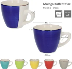 18tlg Kaffeeservice Malaga Kaffee Tee-Gedeck 6Pers Kaffeetassen Dessertteller Abstrakt Handbemalt -LuxeTafel Verkäufe 4a8ff27a7143646c28d21a19b3f04755