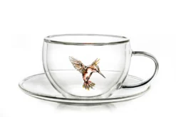 Creano 6er-Set Thermo-Tasses "Hummi" Für Tee/Latte Macchiato, Doppelwandig, Mit Kolibri-Muster | 250ml In Exklusiver Geschenkpackung -LuxeTafel Verkäufe 5541a7f90fa205521df429b841793929