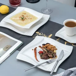 MALACASA, Serie Amparo, Cremeweiß Porzellan Tafelservice 12 Tlg. Set Speiseteller Und Suppenteller Geschirrset Für 6 Personen 12 MALACASA, Serie Amparo, Cremeweiß Porzellan Tafelservice 12 Tlg. Set Speiseteller Und Suppenteller Geschirrset Für 6 Personen -LuxeTafel Verkäufe 637584938fbf7fa968d205072c53eb55