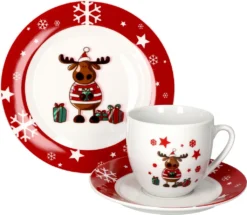 Kaffeeservice Elch 18tlg. Für 6 Personen Weiß Mit Weihnachtsdekor Lustiger Elch -LuxeTafel Verkäufe 65719a1da2e34bfbcd270b91731353da