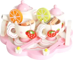 Titelseite 34 Kinder Teeservice Set Holz Zubehör Für Die Kinderküche, 16-tlg. Ab 3 Jahre Rollenspiele Für Mädchen Und Jungs 9418