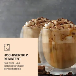 6x 410ml DUOS Doppelwandige JUMBO-Thermogläser Für Latte Macchiato, Cappuchino -LuxeTafel Verkäufe 704a914295a38e0f3ca05abbee369074