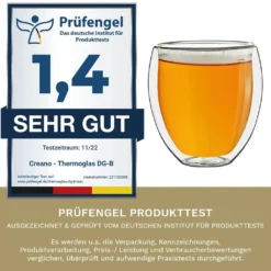 Creano Doppelwandige Gläser 400ml „DG-Bauchig“, 4er Set, Großes Thermoglas Doppelwandig Aus Borosilikatglas, Kaffeegläser, Teegläser, Latte Gläser, Doppelwandgläser -LuxeTafel Verkäufe 74dd3c40097948cdd458babf89896ccd