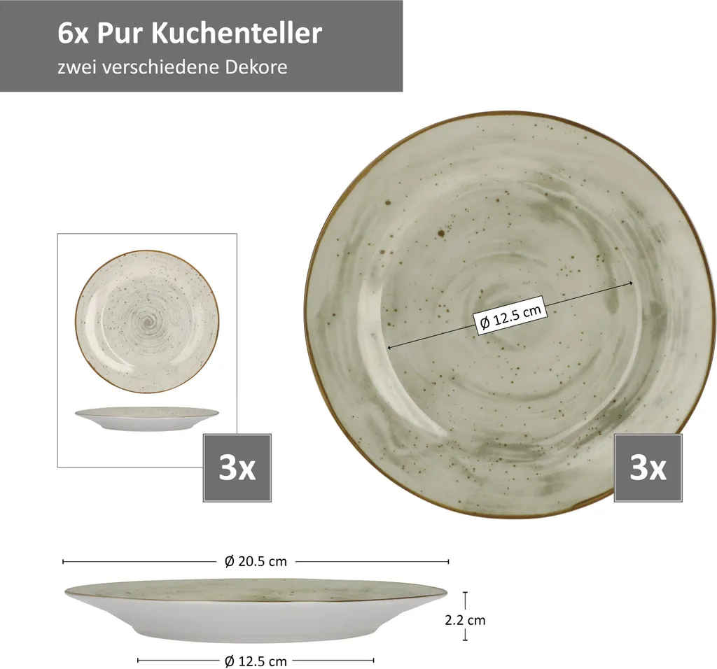 24tlg. Kombiservice Pur 6Pers Kaffeebecher Müslischale Kuchenteller + Speiseteller Flach Porzellan 3 24tlg. Kombiservice Pur 6Pers Kaffeebecher Müslischale Kuchenteller + Speiseteller Flach Porzellan – Bild 3