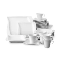 Kombiservice 30-tlg. Harmony, Eckig Mit Geschwungener Kante -LuxeTafel Verkäufe 859890ae151140ae9d2a538e0609257e