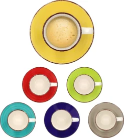 18tlg Kaffeeservice Malaga Kaffee Tee-Gedeck 6Pers Kaffeetassen Dessertteller Abstrakt Handbemalt -LuxeTafel Verkäufe 89db7d3658020229d9ea042645890fc3