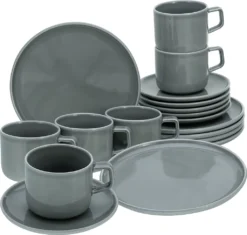 CreaTable 16734 Kaffeeservice Chef Collection Für 6 Personen, Porzellan, Grau (1 Set, 18-teilig) -LuxeTafel Verkäufe 8f8d79f5cb7939cd486b0fe95facdbea