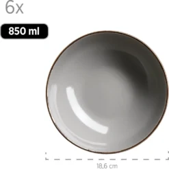 Mäser 931628 Kombiservice Metallic RIM Für 6 Personen, Steinzeug, Grau (1 Set, 24-teilig) -LuxeTafel Verkäufe 92064e7fd6d4b134ced4b69f7f1202a9