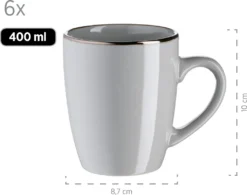 Mäser 931628 Kombiservice Metallic RIM Für 6 Personen, Steinzeug, Grau (1 Set, 24-teilig) -LuxeTafel Verkäufe 92cb2739483764b8824592999809702d