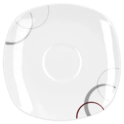 Kaffeeservice Palazzo 18tlg. - Weiß MitNachbildung-Kreisen In Grau Und Dunkelrot - Für 6 Personen -LuxeTafel Verkäufe 93e6dd1d2b48eff7cf8239e6a279981f