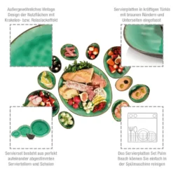 Sänger SÄNGER Steingut Geschirrset Palm Beach, Tafelservice & Servierplatten Set 23 Teilig Für 4 Personen -LuxeTafel Verkäufe 94902044b11253e2d68bbf319e9e02de