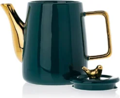 HowHomely Kaffeeservice Keramik 4 Personen - Teeservice 10-tlg. - Grün-Gold -LuxeTafel Verkäufe 9753c14189b64e28cac2a2a338f9e9f9