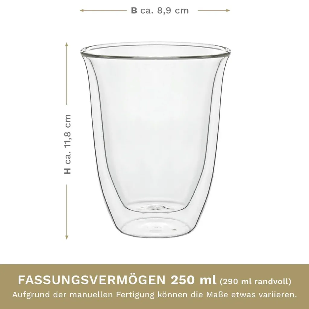 Creano Doppelwandige Gläser 250ml „DG-V“, 4er Set, Thermoglas Doppelwandig Aus Borosilikatglas, Kaffeegläser, Teegläser, Latte Gläser, Doppelwandgläser 6 Creano Doppelwandige Gläser 250ml „DG-V“, 4er Set, Thermoglas Doppelwandig Aus Borosilikatglas, Kaffeegläser, Teegläser, Latte Gläser, Doppelwandgläser – Bild 6