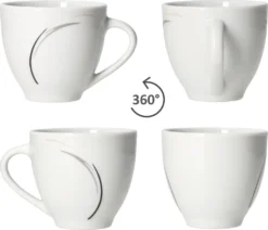 Van Well 18tlg. Kaffee-Service Home Für 6 Personen I 6x Tasse 180ml, 6x Untertasse + 6x Kuchenteller I Porzellan-Geschirr Mit Streifen In Grau, Schwarz & Creme I Kaffeepott, Dessert-Teller -LuxeTafel Verkäufe 9d0242c16a7ce12d1c903bb9532f36e9