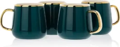 HowHomely Kaffeeservice Keramik 4 Personen - Teeservice 10-tlg. - Grün-Gold -LuxeTafel Verkäufe a1e47692e3c41fc333206f6c9d7e7220