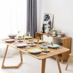 VEWEET Tafelservice 'SPARK' Aus Porzellan, 60-tlg Kombiservice, Kaffeetassen, Untertasse, Dessertteller, Speiseteller Und Suppenteller, Komplettservice Für 12 Personen -LuxeTafel Verkäufe a57c6649adea703a14896bc9ca922661