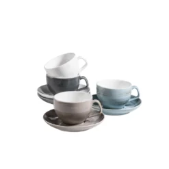 Mäser 931609 Kaffeetassen-Set Derby Für 4 Personen, Porzellan, Weiß/hellblau/beige (1 Set, 8-teilig) -LuxeTafel Verkäufe a8cfd344d3619b66fceea1217651ff24