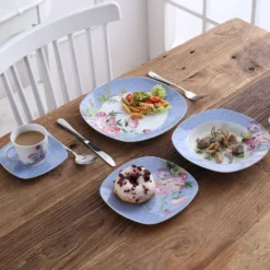 VEWEET 30-teilig Porzellan Tafelservice, Serie 'Hannah', Kombiservice Für 6 Personen, Blau Mit Floral Dekoration -LuxeTafel Verkäufe aad14c2c9a04acb4f3917a1da91e8f5a