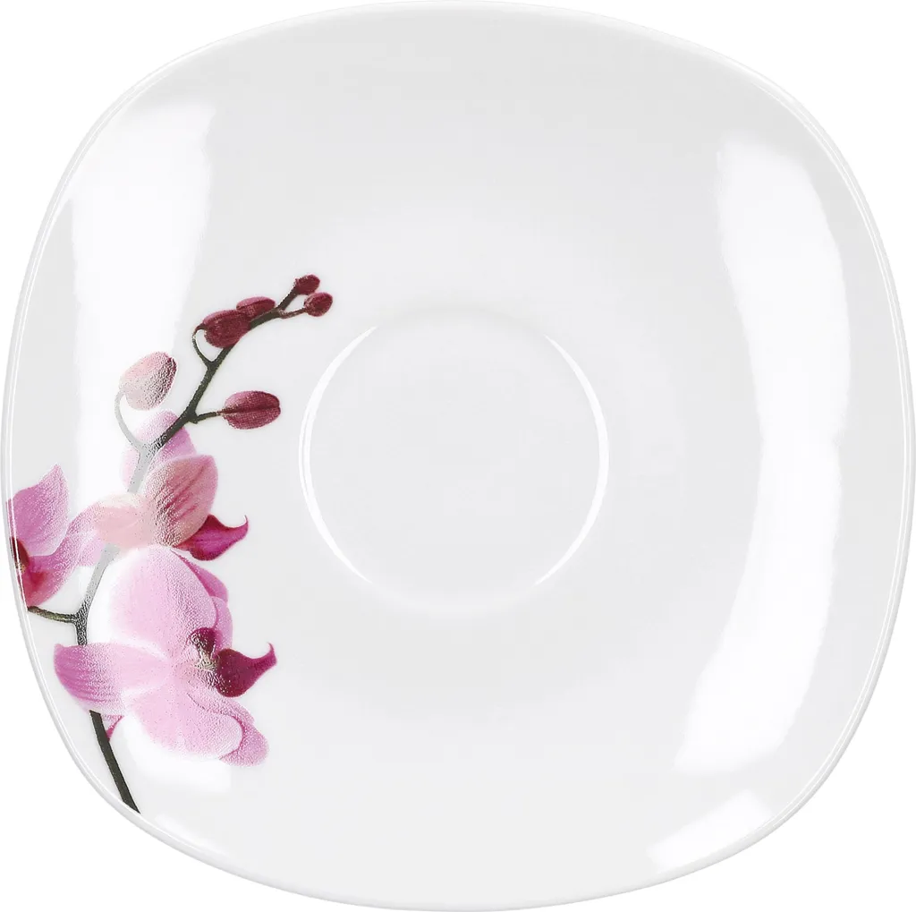 Kaffeeservice 18-tlg. Kyoto Orchidee Leicht Eckig Porzellan Für 6 Personen Weiß MitNachbildung 5 Kaffeeservice 18-tlg. Kyoto Orchidee Leicht Eckig Porzellan Für 6 Personen Weiß MitNachbildung – Bild 5