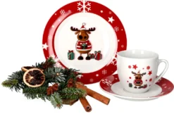 Kaffeeservice Elch 18tlg. Für 6 Personen Weiß Mit Weihnachtsdekor Lustiger Elch -LuxeTafel Verkäufe b90ce79a70f1a09b32b433a9ab0889c3