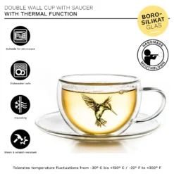 Creano 6er-Set Thermo-Tasses "Hummi" Für Tee/Latte Macchiato, Doppelwandig, Mit Kolibri-Muster | 250ml In Exklusiver Geschenkpackung -LuxeTafel Verkäufe c0f9100687b6b7f1e8a6e4379c61a52c