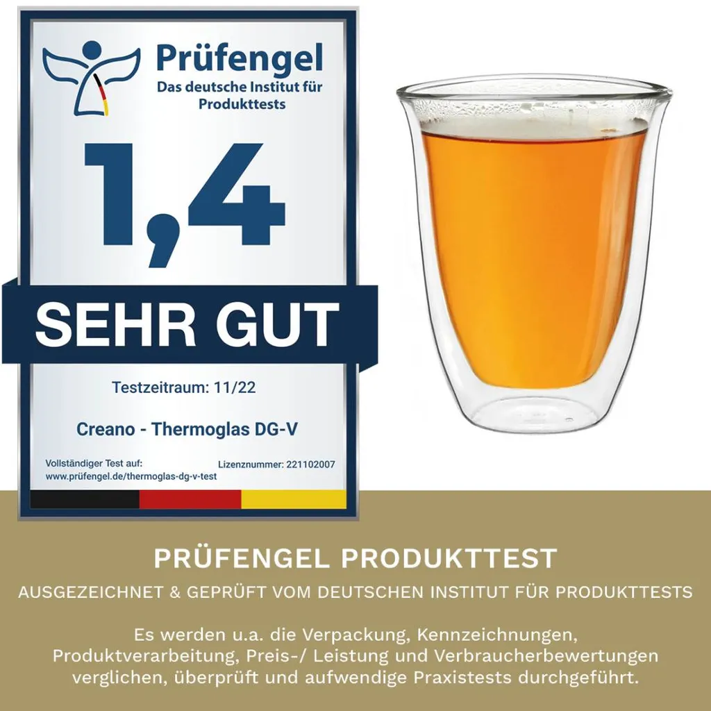 Creano Doppelwandige Gläser 250ml „DG-V“, 4er Set, Thermoglas Doppelwandig Aus Borosilikatglas, Kaffeegläser, Teegläser, Latte Gläser, Doppelwandgläser 5 Creano Doppelwandige Gläser 250ml „DG-V“, 4er Set, Thermoglas Doppelwandig Aus Borosilikatglas, Kaffeegläser, Teegläser, Latte Gläser, Doppelwandgläser – Bild 5