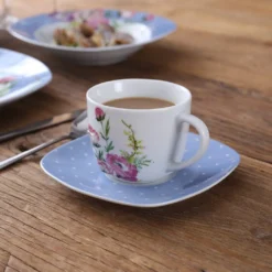 VEWEET 30-teilig Porzellan Tafelservice, Serie 'Hannah', Kombiservice Für 6 Personen, Blau Mit Floral Dekoration -LuxeTafel Verkäufe cd210c0eda7a8d59ee3b3d1d289c798f