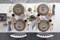 Vancasso, Haruka Porzellan Geschirrservice, 32-teilig Rund Kombiservice Geschirrset Tafelservice Für 8 Personen, Schwarz -LuxeTafel Verkäufe d5877d925804a214f8f6d4149e6a76ff