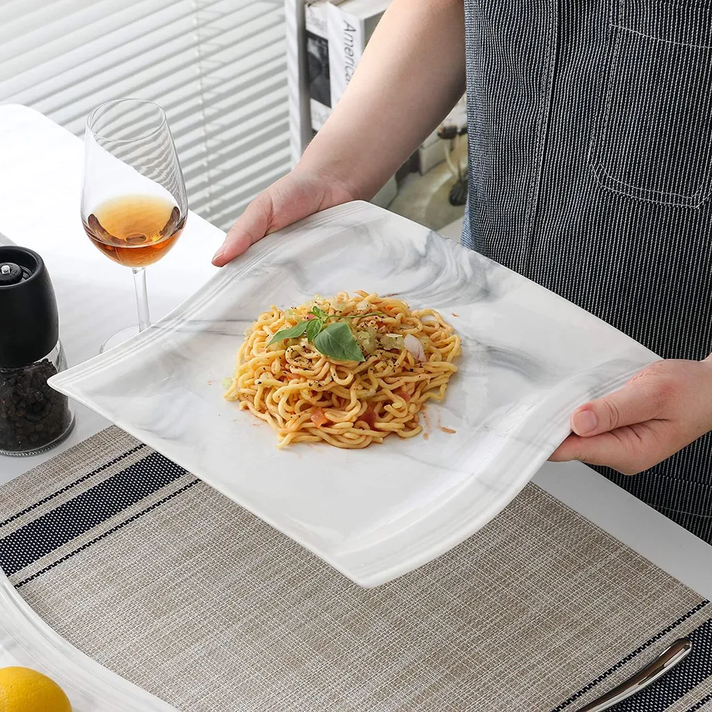 MALACASA, Serie Flora, 32 Tlg. Marmor Porzellan Geschirrset Kombiservice Tafelservice Mit 6 Schalen, 6 Dessertteller, 6 Suppenteller, 6 Speiseteller, 6 Becher Und 2 Rechteckige Servierplatte 5 MALACASA, Serie Flora, 32 Tlg. Marmor Porzellan Geschirrset Kombiservice Tafelservice Mit 6 Schalen, 6 Dessertteller, 6 Suppenteller, 6 Speiseteller, 6 Becher Und 2 Rechteckige Servierplatte – Bild 5