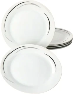 Van Well 18tlg. Kaffee-Service Home Für 6 Personen I 6x Tasse 180ml, 6x Untertasse + 6x Kuchenteller I Porzellan-Geschirr Mit Streifen In Grau, Schwarz & Creme I Kaffeepott, Dessert-Teller -LuxeTafel Verkäufe dbeb9a2d201adc8566706dd0911f7c38