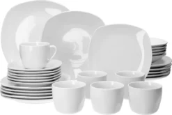 Kombiservice Lilli 60tlg. Weiß Porzellan Für 12 Personen
