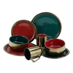 CreaTable 22973 Kombiservice Rustikal Collection Für 4 Personen, Steinzeug, Mehrfarbig (1 Set, 16-teilig) -LuxeTafel Verkäufe e118f804c87e9c218220c728a8364be0