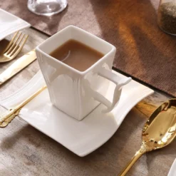 MALACASA, Serie Flora, 18 Tlg . Set Cremeweiß Porzellan Kaffeeservice Geschirrset Mit Je 6 Kuchenteller, 6 Tasse 220ml, 6 Untertasse Für 6 Personen -LuxeTafel Verkäufe e37658b4ebb8fa13f3e6a7a158839b72